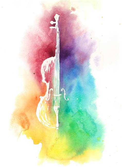 Watercolor Colorful Cellorainbow Painting Instrument Print, Original Artwork - Etsy | Cello art ...