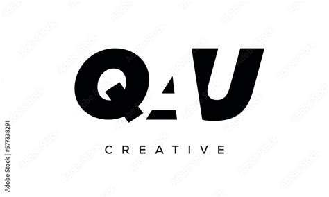 QAU letters negative space logo design. creative typography monogram ...