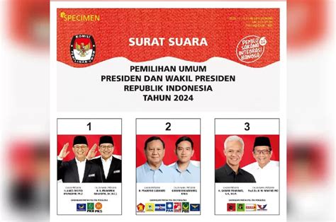 Begini Desain Surat Suara Pilpres 2024, Pose Paslon AMIN Paling Beda ...