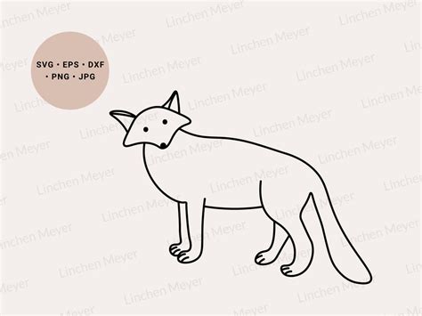 Fox Svg, Cute Fox Svg, Fox Png, Fox Outline Svg, Woodland Animals Svg ...