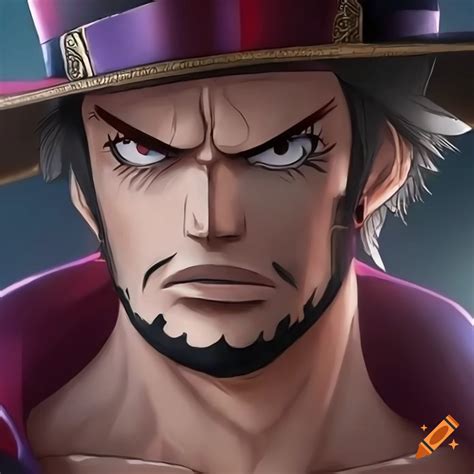 Hyperrealistic closeup of angry mihawk from one piece on Craiyon