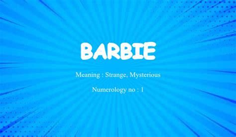 Barbie Name Meaning