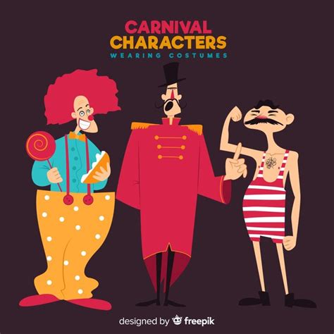 Personnages De Carnaval En Costumes | Vecteur Gratuite