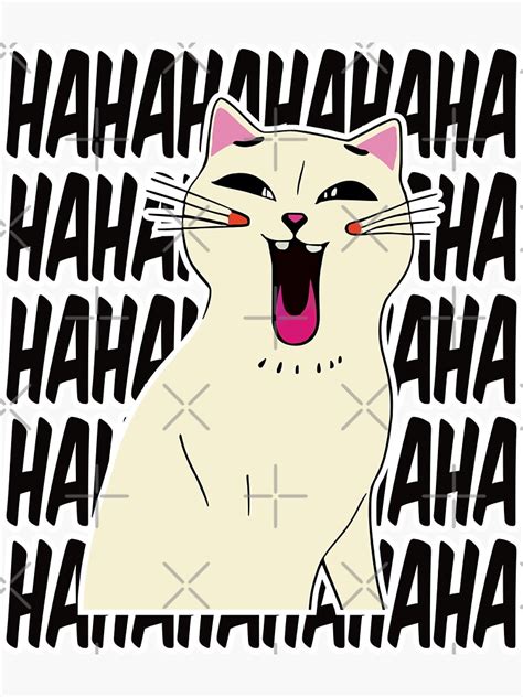 "Cat HAHAHA" Sticker for Sale by OosMub | Redbubble