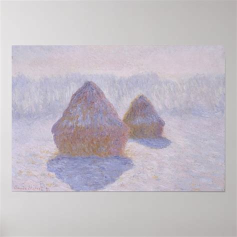 Claude Monet | Haystacks Effect of Snow and Sun Poster | Zazzle.com