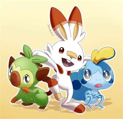 Gen 8 Starters by Strobotic on DeviantArt | Pokemon starters, New pokemon game, Pokemon