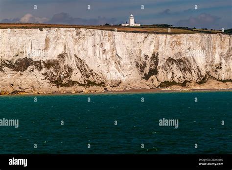 South Foreland Lighthouse on the White Cliffs of Dover, England Stock ...