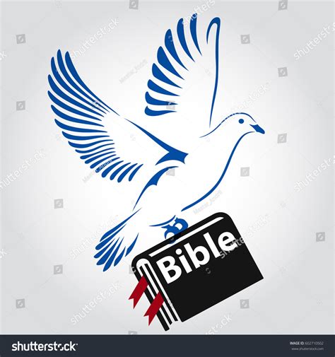 Dove Flying Symbol Religion Bible Book Stock Vector (Royalty Free ...