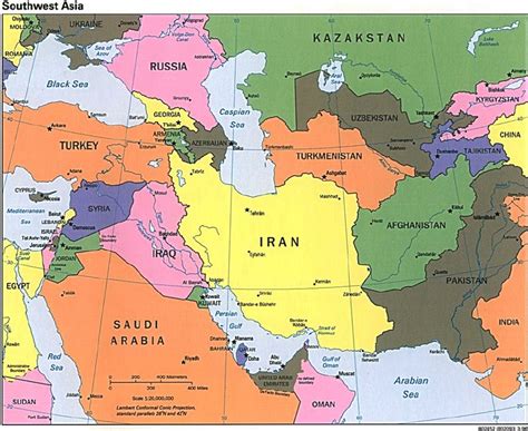 Physical Map Of Southwest Asia Mountains