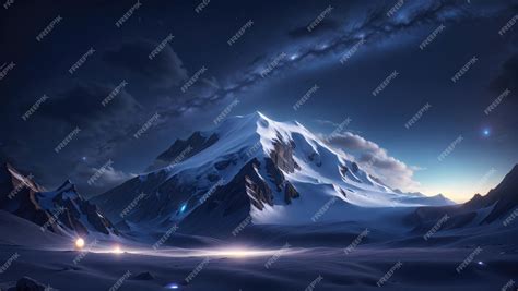 Premium Photo | Starry Mountain A Mystical Night in Space