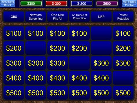 A FREE PowerPoint Jeopardy template for the classroom. Keeps track of score and allows you t ...