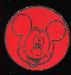 18492 - Mickey Mouse Outline in Red Circle - Disney Characters Circles ...