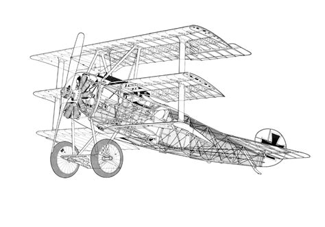 Fokker Dr.I Cutaway Drawing in High quality