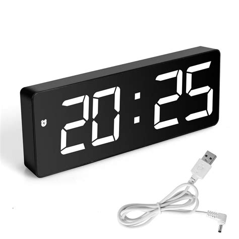 TSV Digital Alarm Clock with USB Port, 3'' LED Large Digital Display, 12/24Hr, Snooze ...