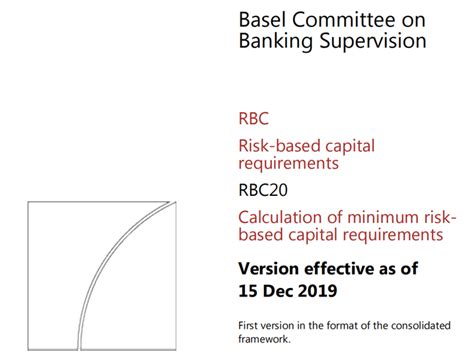 巴塞尔协议三 （巴塞尔协议III） Basel III Calculation of minimum risk based capital requirements 计算最低风险资本要求 - 知乎