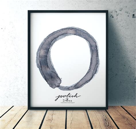 Enso Watercolor Gray Enso Circle Painting Enso Print | Etsy