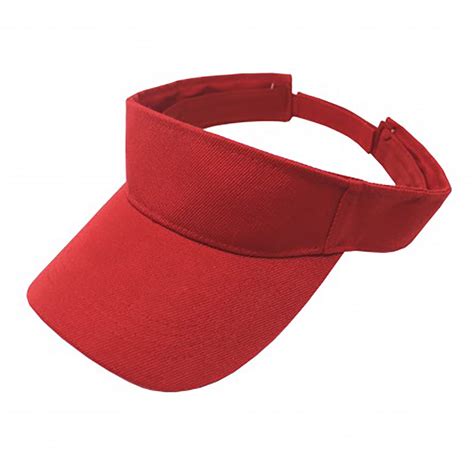 12 Pack Sun Visor Adjustable Cap Hat Athletic Wear - One Dozen (Red ...