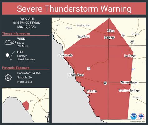 NWS Austin/San Antonio on Twitter: "Severe Thunderstorm Warning including Eagle Pass TX, Carrizo ...