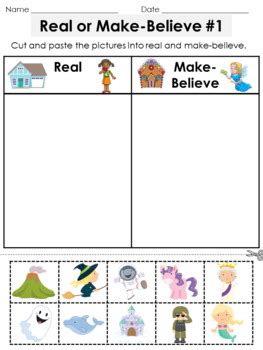 Real or Make-Believe Sorting Worksheets