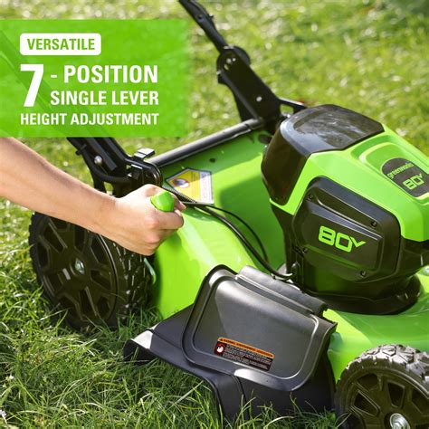 Greenworks 80V 21'' Brushless (Self-Propelled) Cordless Electric Lawn Mower + (580 CFM) Axial ...