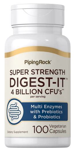 Piping Rock - Digest-IT Multi Enzymes Super Strength with Probiotics, 100 Capsules | Buy In ...