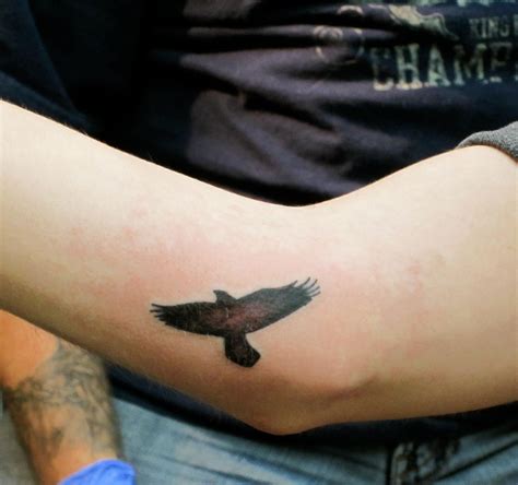 Tattoologist | Small eagle tattoo, Hawk tattoo, Elbow tattoos