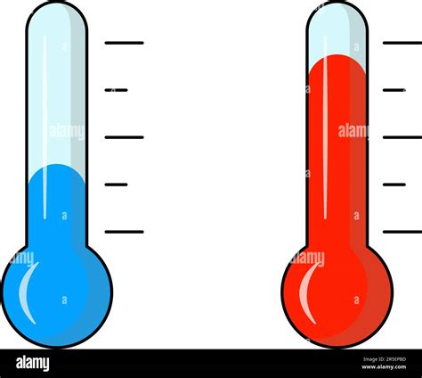 Thermometer, cold and hot temperature. Vector illustration. Cartoon ...