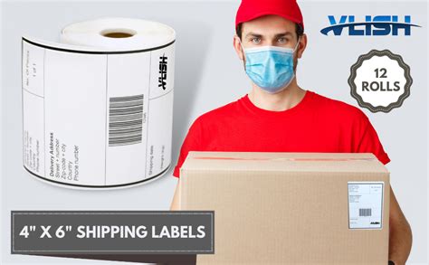 Amazon.com : Vlish Barcode-Compatible 4x6 Shipping Labels - 12 Rolls of 220 Thermal Direct ...