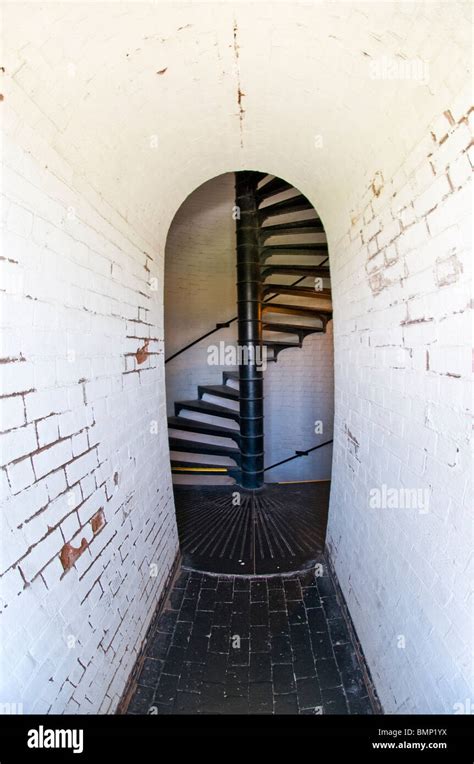 Interior view of spiral stair in Tybee Island Lighthouse, Savannah GA Stock Photo - Alamy