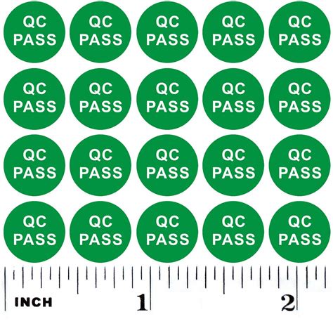 Buy 900 Green QC Passed Stickers Small 0.4” Round Shape Adhesive Labels Warehouse Inventory ...