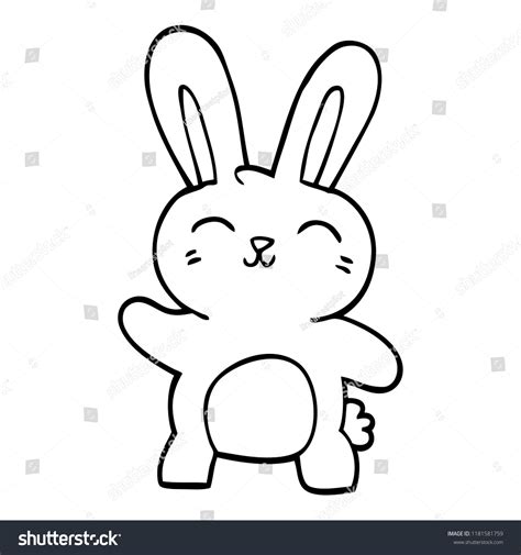 Line Drawing Cartoon Happy Bunny Stock Illustration 1181581759 | Shutterstock