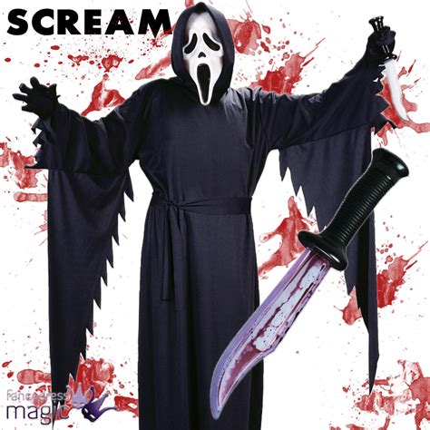 Official Licensed Teen Ghostface Scream Fancy Dress Outfit Halloween ...