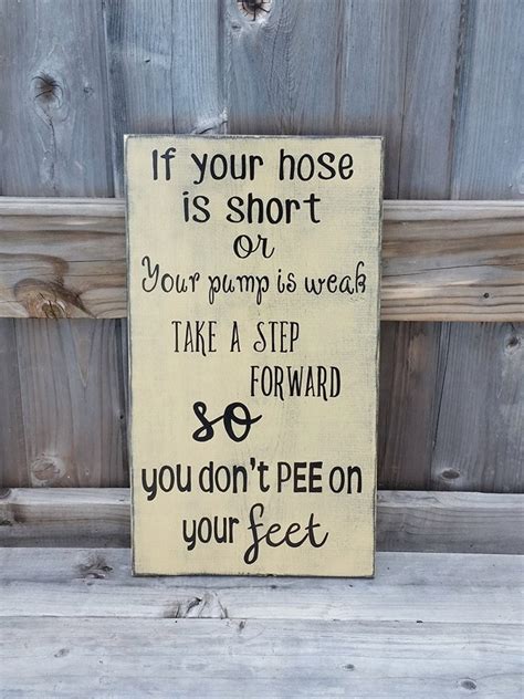 Bathroom Sign Funny Bathroom Decor If Your Hose Is Short | Etsy