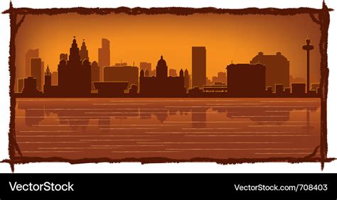 Liverpool england skyline Royalty Free Vector Image