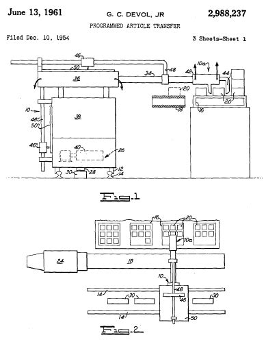 1954 - Programmed Article Transfer Patent - George C. Devol Jr ...