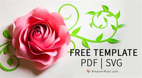 Free Rose Paper Flower Template Svg | Best Flower Site