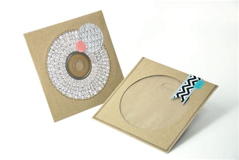 50 Kraft CD Envelopes with window Blank Made of recycled