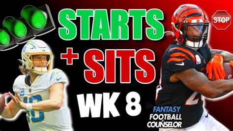 Starts and Sits for NFL Week 8 - Plus full preview!