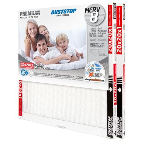 Duststop 20x20x1 Air Filter, Household Allergens, Pleated, MERV 8, MPR 700 (12-Pack) | The Home ...