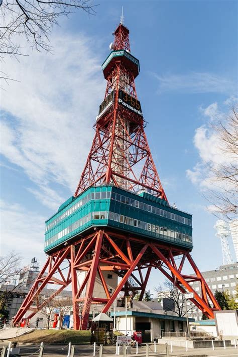 Sapporo TV Tower that View from Below in Hokkaido, Japan Stock Photo ...