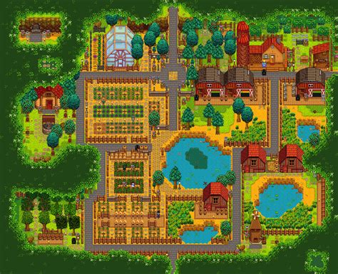 Click to open farm gallery | Stardew valley, Stardew valley farms, Stardew valley layout