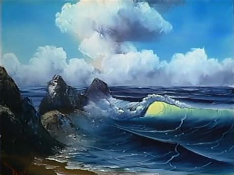 Bob Ross waves of wonder seascape | Lake painting, The joy of painting, Seascape