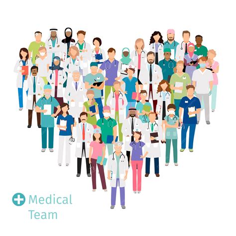 Premium Vector | Healthcare medical team in shape of heart. Hospital ...