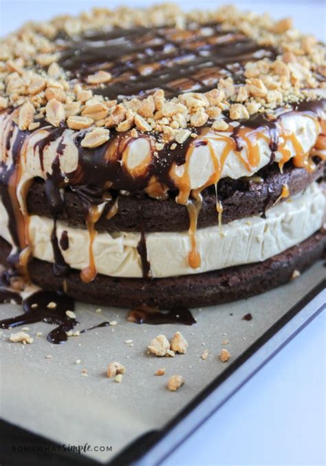 Snickers Ice Cream Cake - from Somewhat Simple