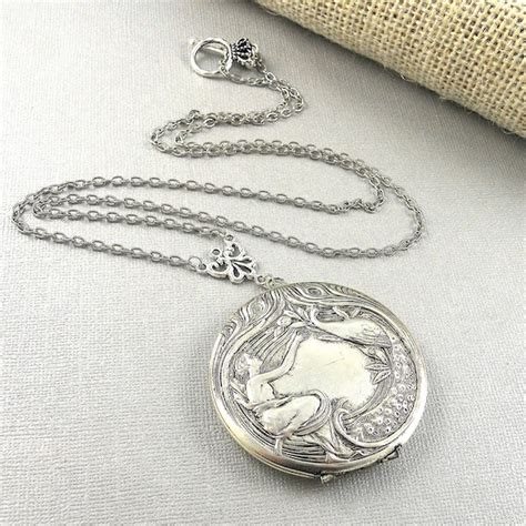 Large Silver Locket - Etsy