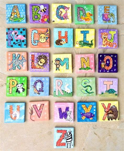 Alphabet Nursery Decor letter blocks by BespokeChildrensArt, $5.00 | Alphabet nursery decor ...