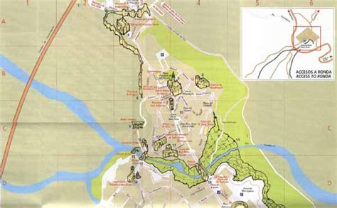 Ronda street map and monuments map