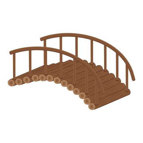 Wooden bridge made of logs, color isolated vector illustration cartoon 7233021 Vector Art at ...