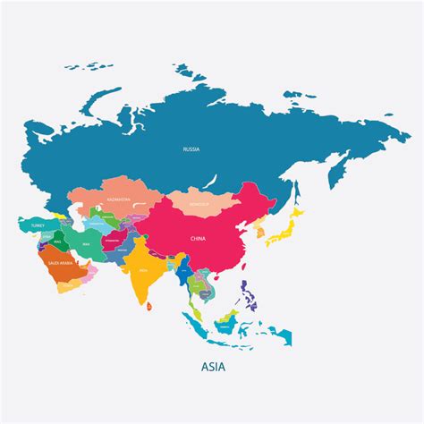 Map of Asia - Guide of the World