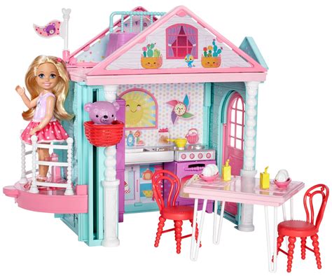 Buy Barbie DWJ50 FAMILY Chelsea Clubhouse Portable Play, Colourful Building, Doll Included ...